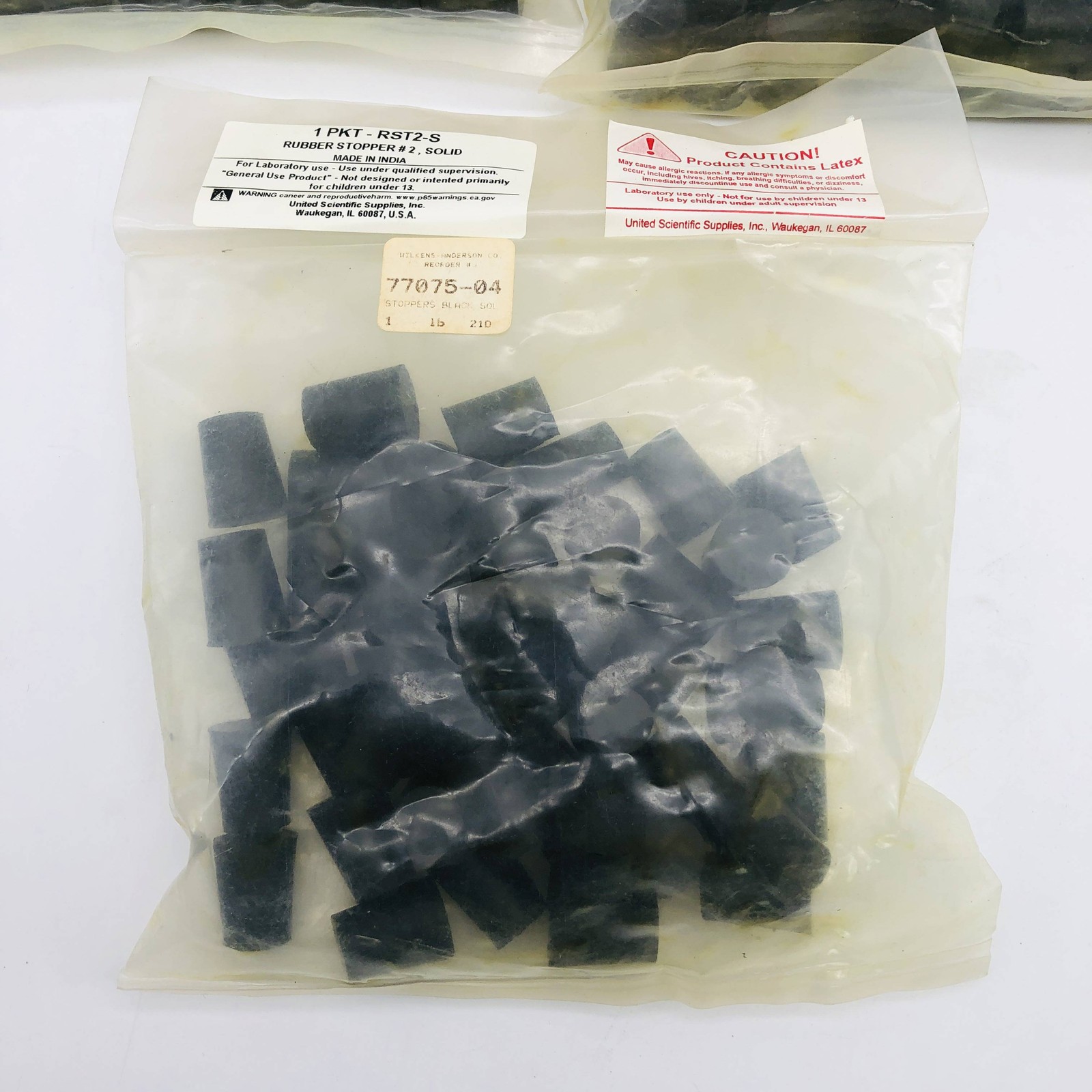 3lbs Wilkens Anderson 77075-04 Rubber Stopper Size 2 Black Solid 20mm TD 16mm BD