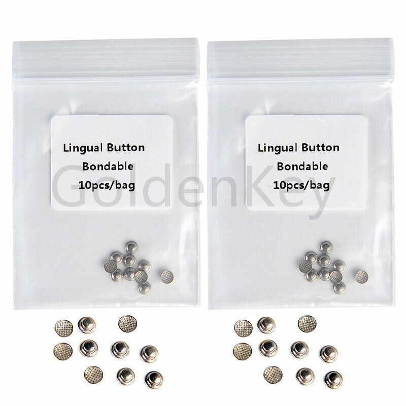Dental Orthodontic Lingual Buttons Bondable Round Split Mesh Base 10Pcs/Pack