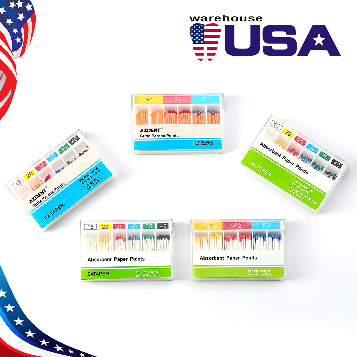Puntas de gutapercha dental y papel absorbente Endo Endodoncia Absorbent CE&FDA