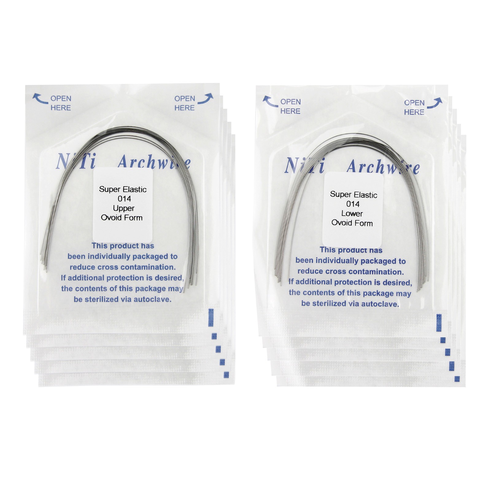 100PCS Dental Orthodontic Arch Wire Niti Round Ovoid Upper Lower 012 014 016 018