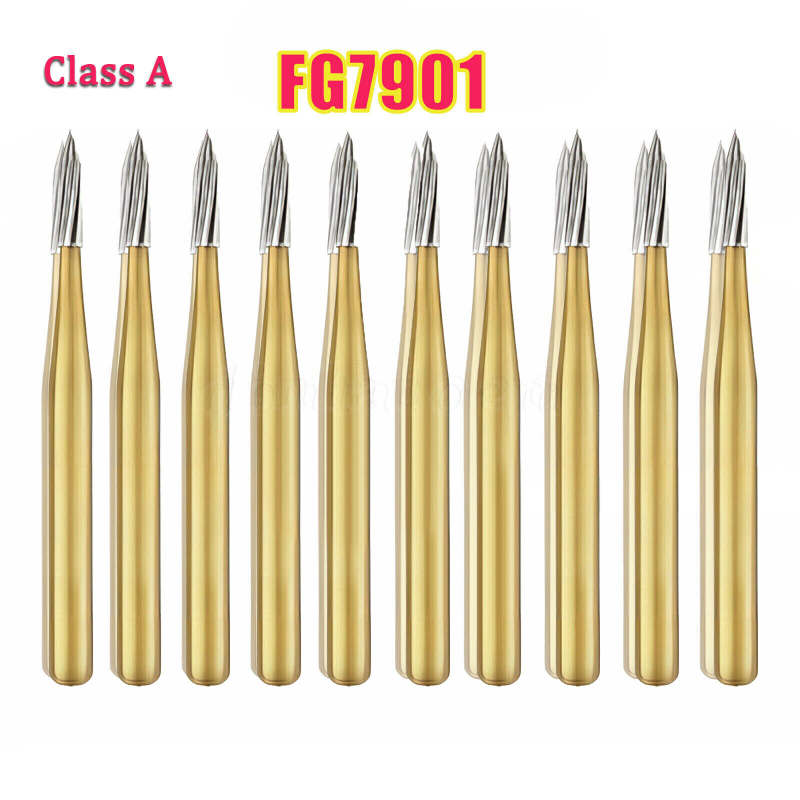 TRIMMING & FINISH DENTAL CARBIDE BURS 12 BLADES FF 7901 NEEDLE 10/PK