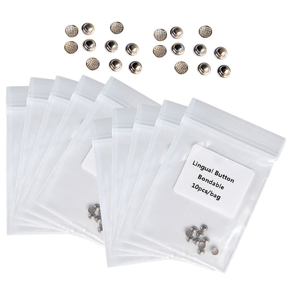 10 Pcs/Bag Dental Orthodontic Lingual Buttons Bondable Round Shape 9 Types