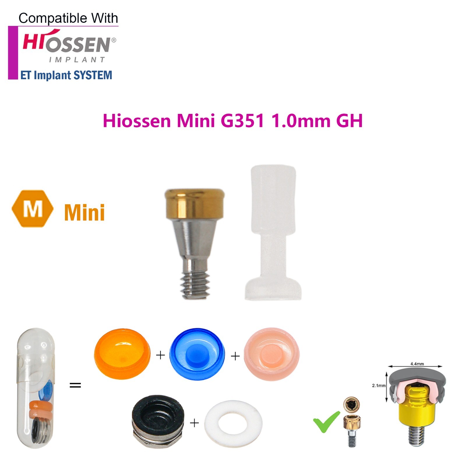 US Osstem HIOSSEN ET Mini Locator Overdenture Abutment Locator Male Caps Tool
