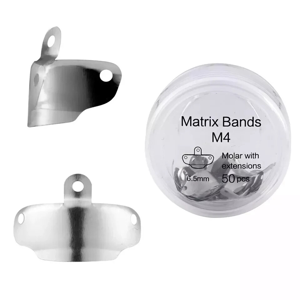 50Pcs/box Dental Sectional Matrix Bands M4 Metal Sectional Contoured Matrice
