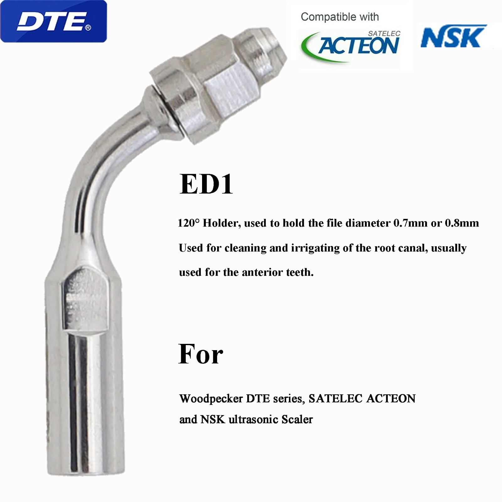 Woodpecker DTE Dental Root Canal Cleaning Satelec Scaler Endo Tip ED1 ED3 PD4D