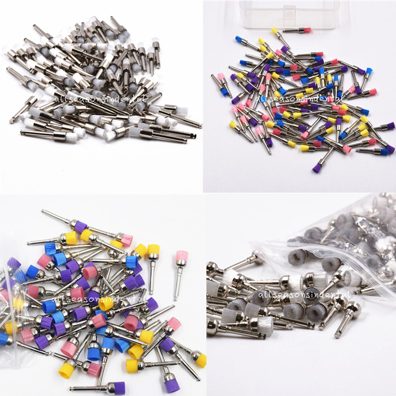 100 Pcs Dental Nylon Latch Polishing Polisher Prophy Brushes 4 Types to Choose