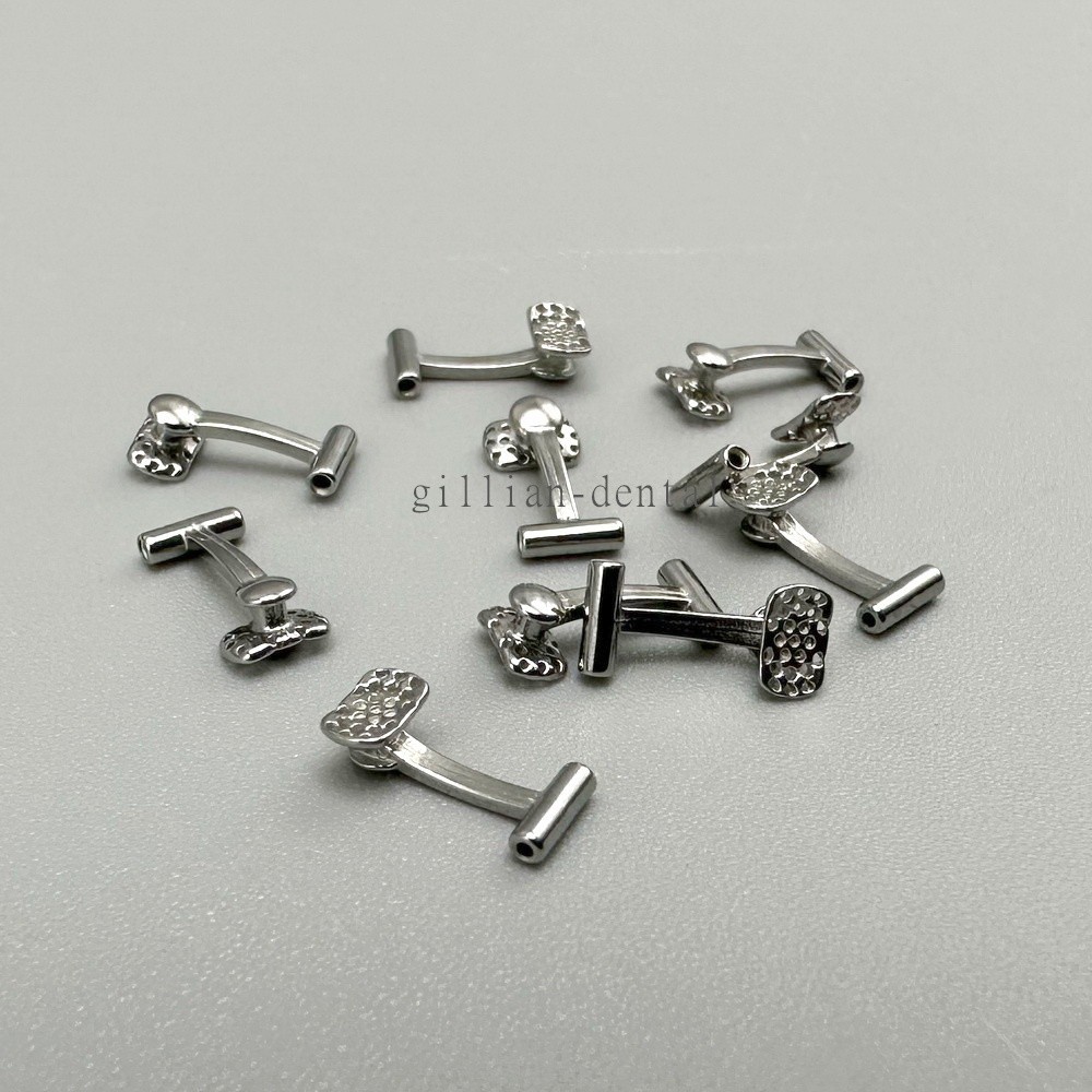 Dental Ortho Lingual Button with Tube Hole Base Tongue Side Buckle Single/Double