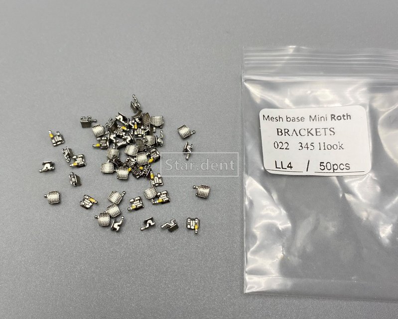 50pcs Dental Orthodontic Brackets metal Braces Mini Roth Slot 022 345 hooks Bulk