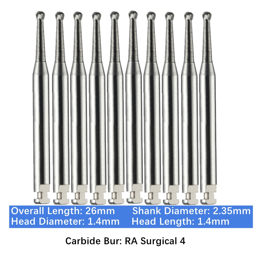 Vakker 10PC Dental Low Speed Carbide Burs Tungsten Latch Type LA RA SURG Bur