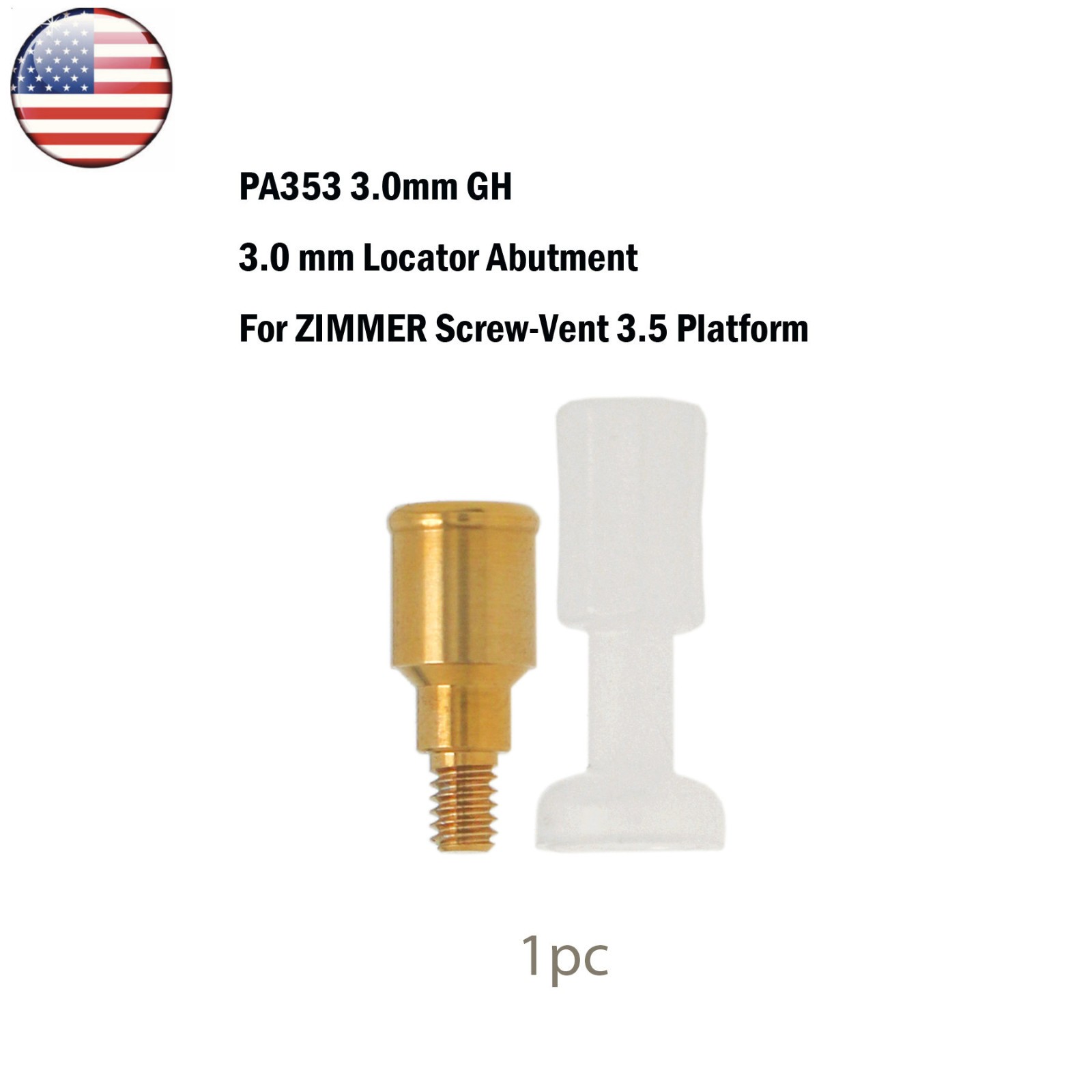 Dental Core Tool Ø3.5mm for BEGO, Zimmer, MIS, Cortex, Adin Attachment Abutments