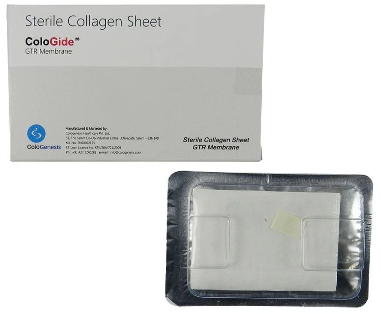 PACK OF 5 COLO GIDE STERILE COLLAGEN SHEET GTR MEMBRANE – 1/pk 10 X 15 MM