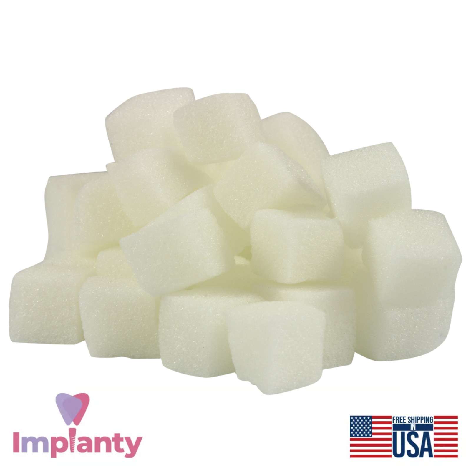 GDT Hem0sponge Absorbable Gelatin 50 Pieces Non-Sterile Dental Sponge 10x10x10mm
