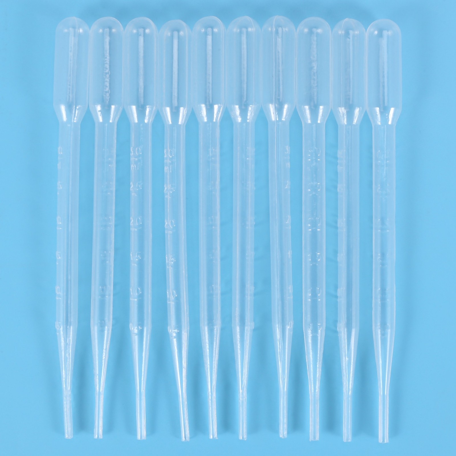 10pcs 3ML Disposable Plastic Eye Dropper Set Transfer Graduated Pipettes S4C4
