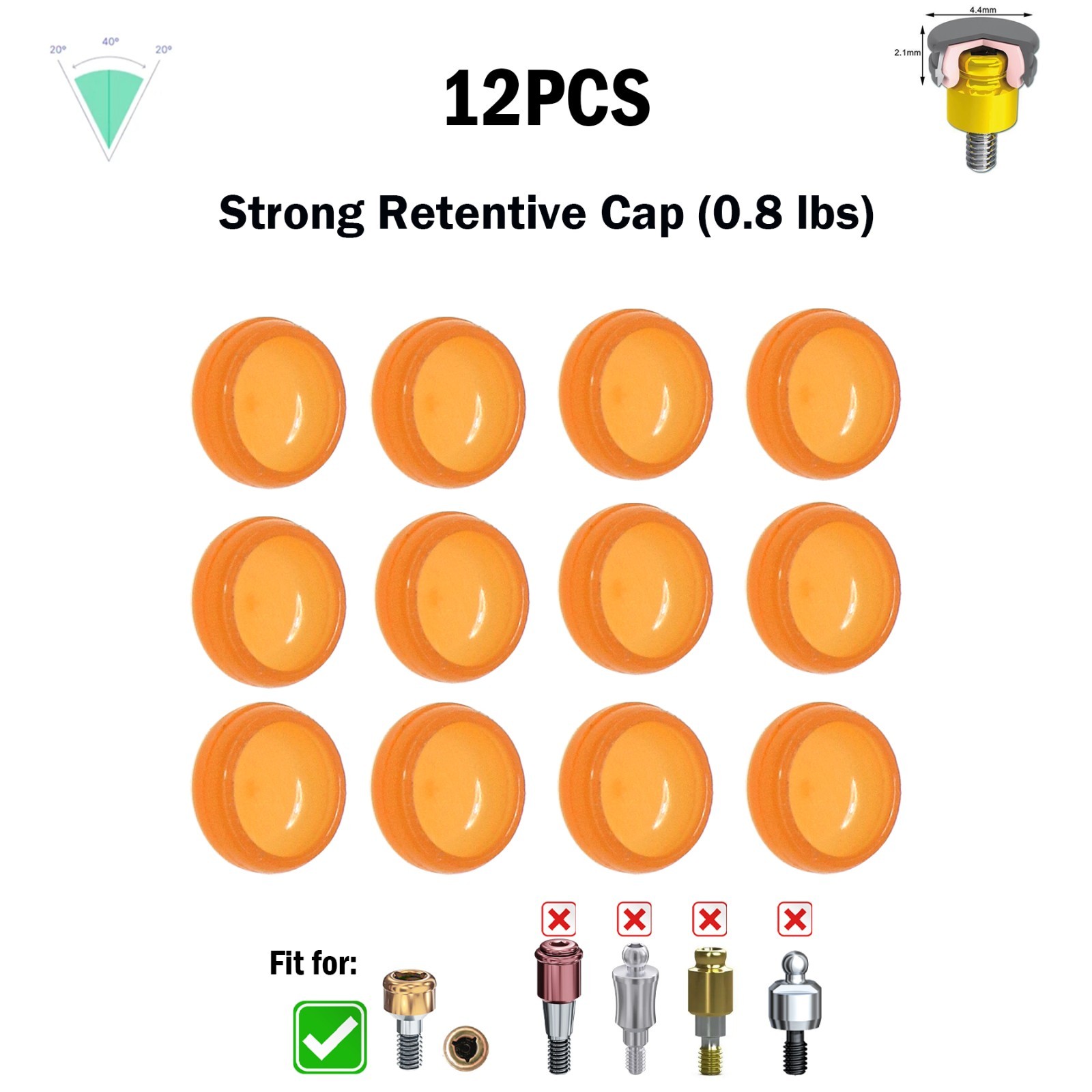 Zest Locator Abutment Retention Replacement Insert Cap Dental Overdenture Parts
