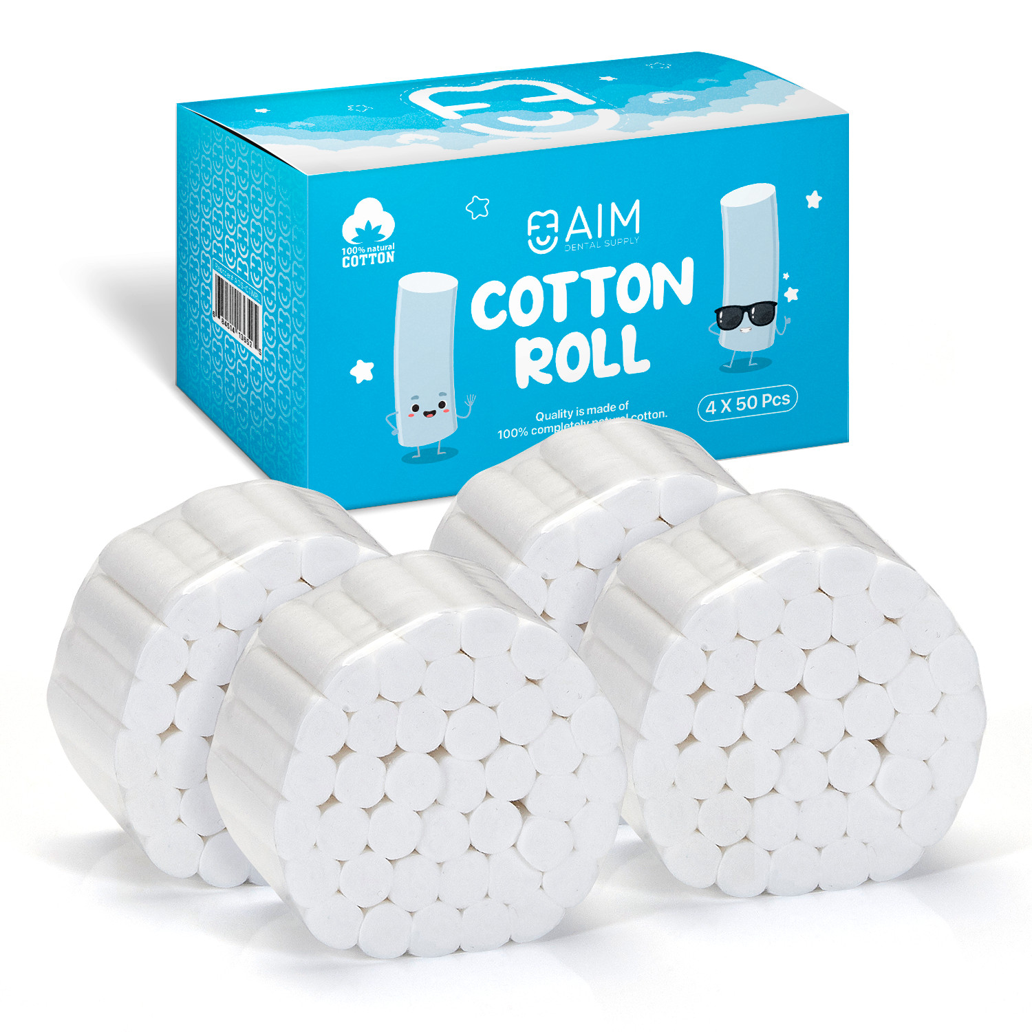 200 Dental Gauze Cotton Rolls 1-1/2″ x 3/8″, (#2 Medium), Kids Nose Plugs Bleed