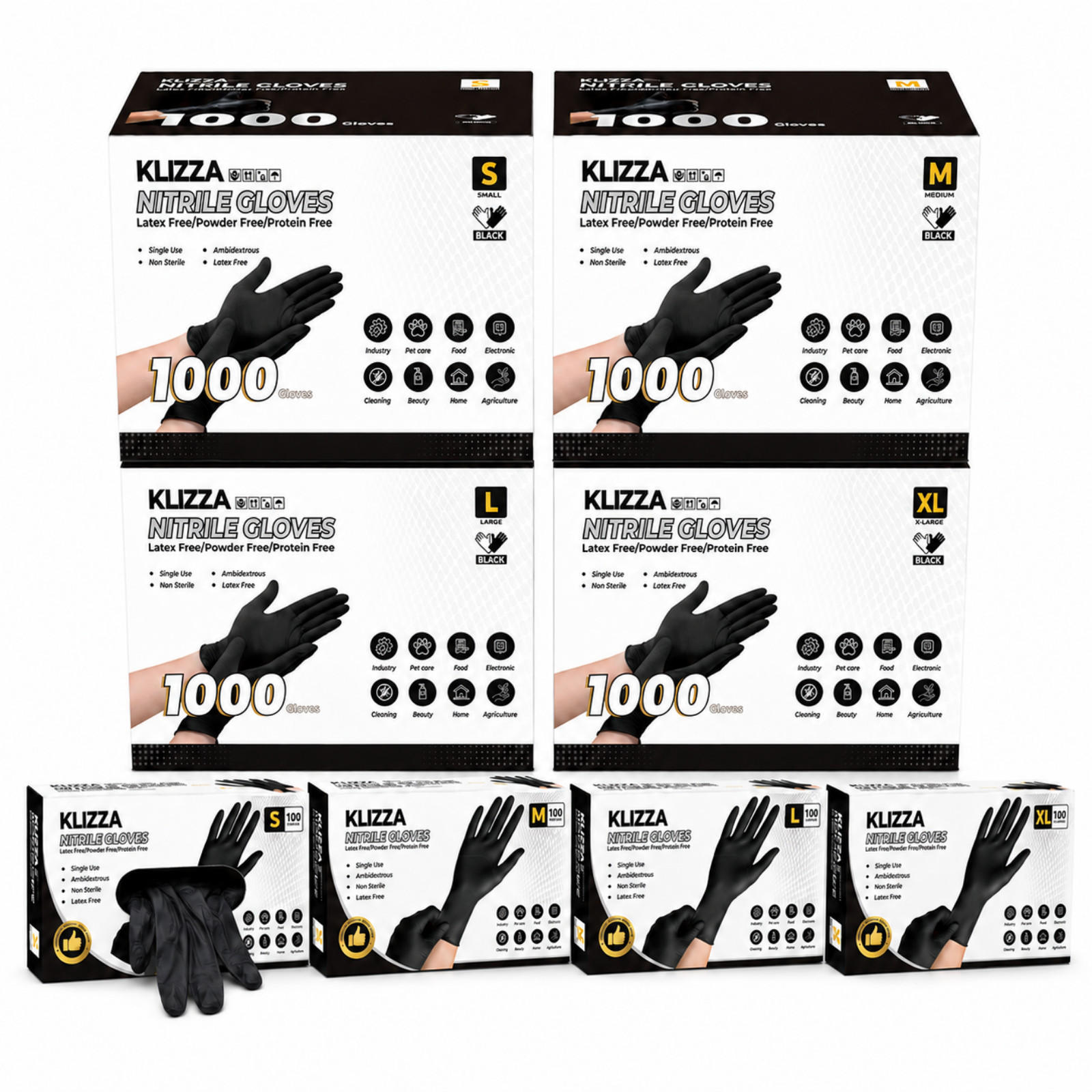 1000 Count Disposable Nitrile Gloves Powder Free Latex Free Cleaning Glove 5 mil