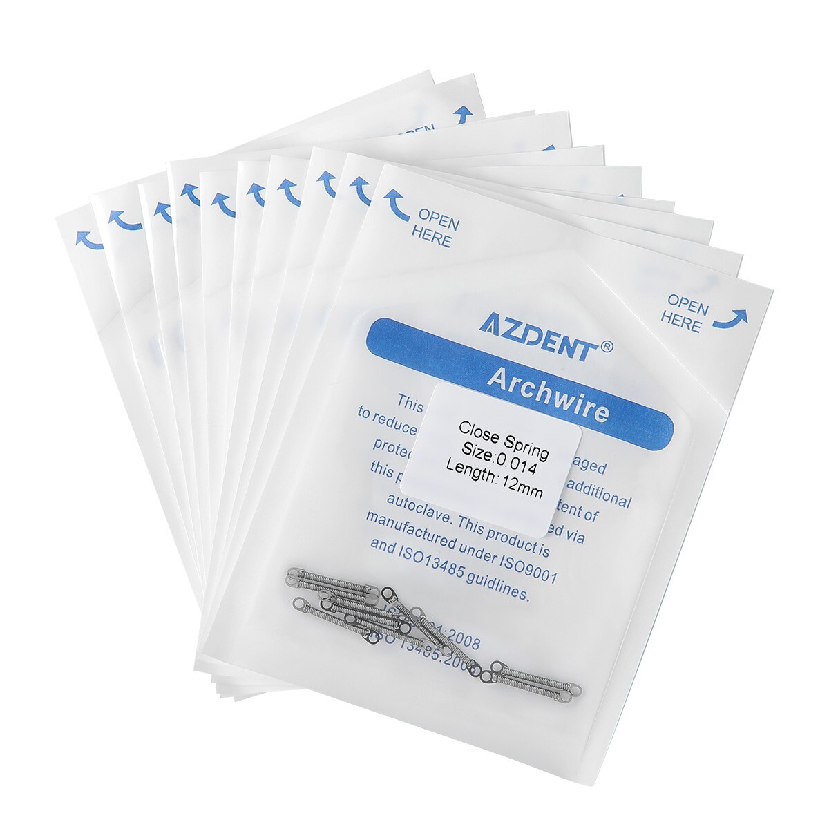 AZDENT Dental Orthodontic NITI Closed Coil Spring for Bracket Brace 10pcs/bag