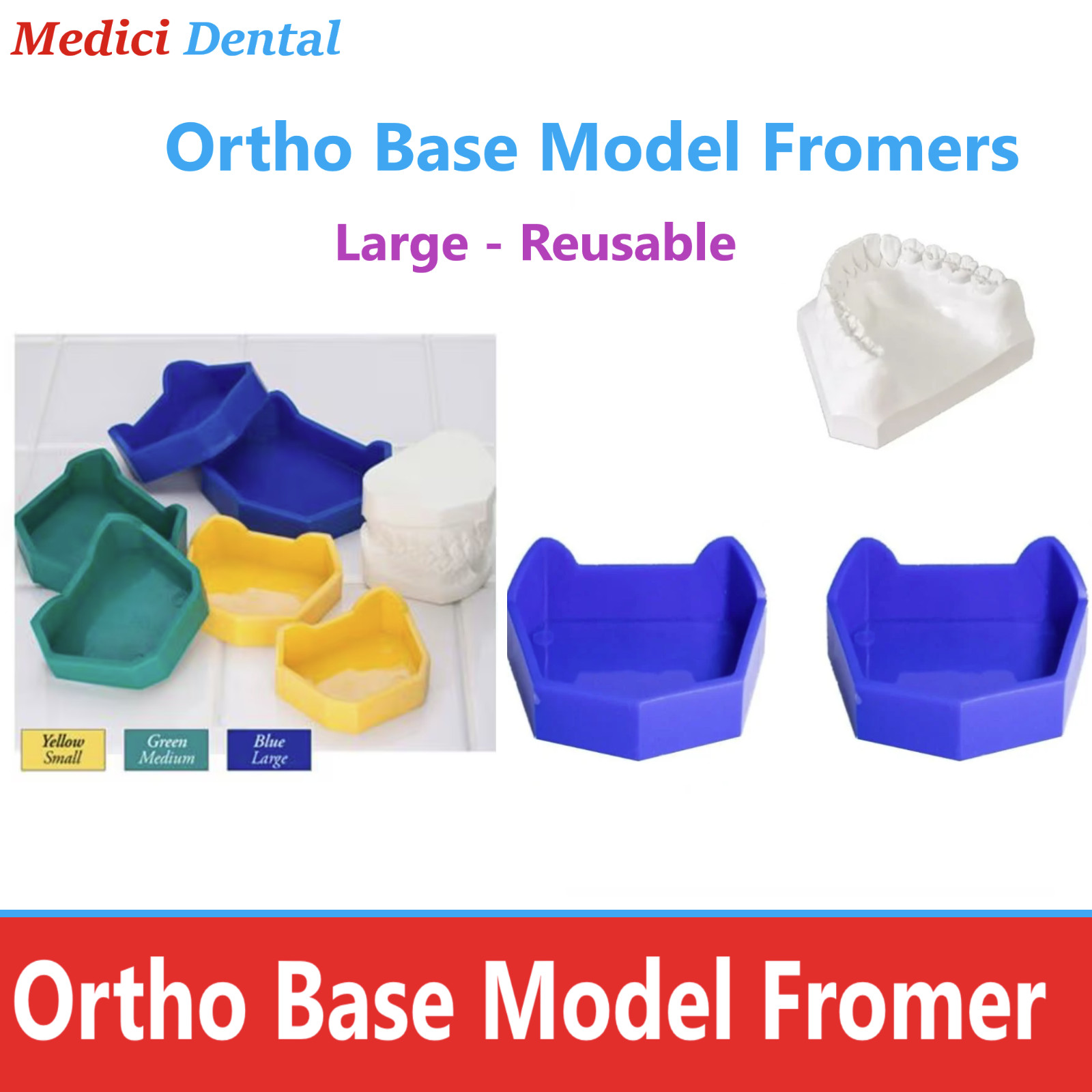 Dental Model Lab Base Former Molds for Stone Tray Loading Assorted Sets Disposab