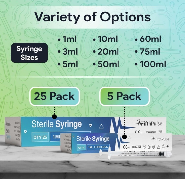 Plastic Syringes without Needle 5ml 10ml 20m 5ml 1ml Luer Lock Sterile Syringe