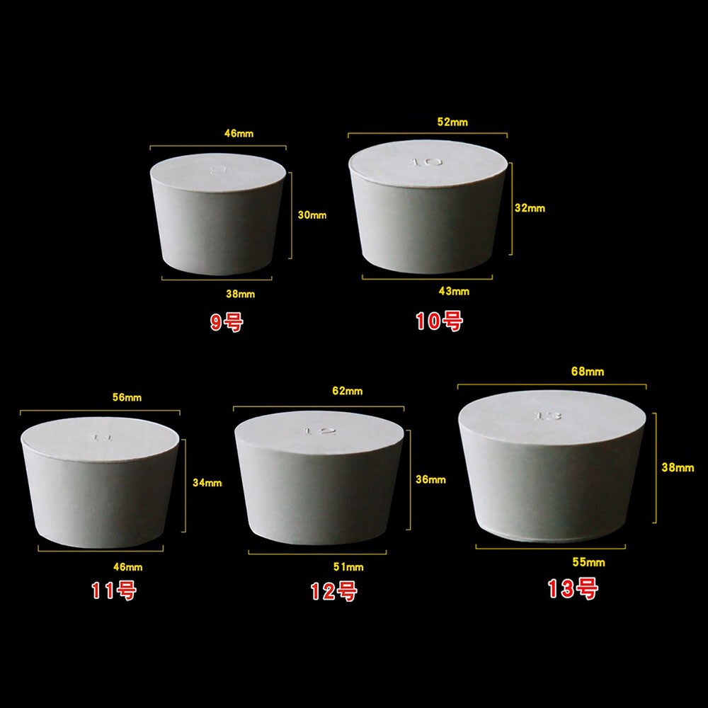 Rubber Bung Stopper Tapered Plugs Laboratory Solid Stoppers Sizes Various Flask