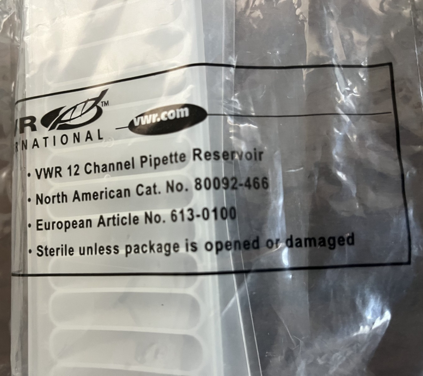 VWR® 12-Channel Reagent Reservoir 80092-466, Sterile, 5 ml, 1/Bag