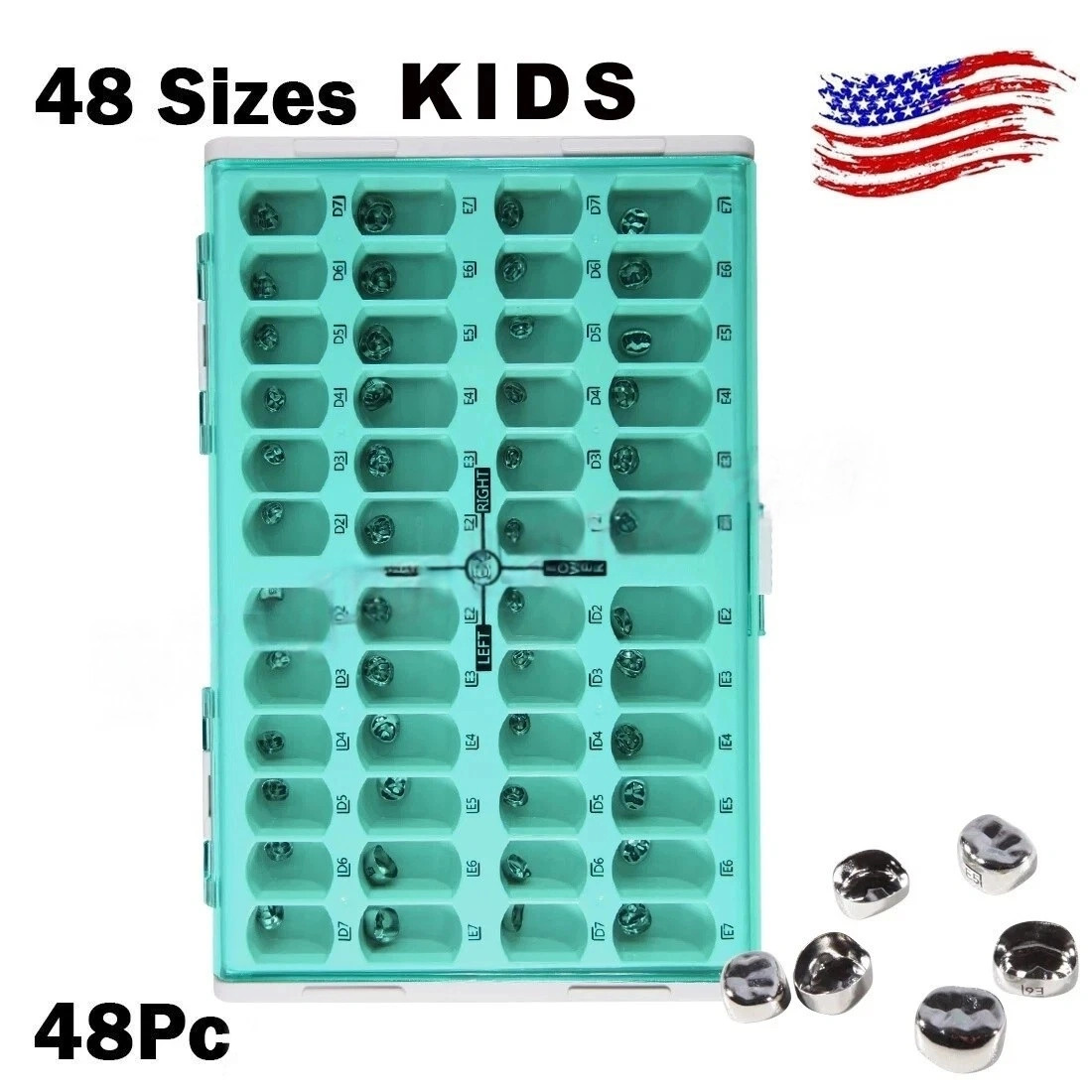 Dental Stainless Steel Primary Pediatric Pedo Molar Crowns Baby Kids Teeth Crown