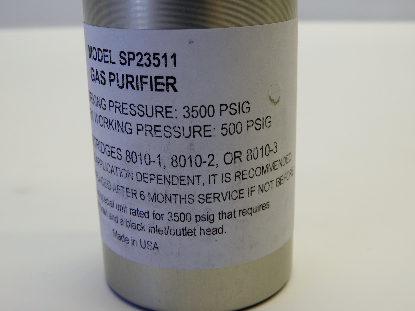 SP23511 Gas Purifier Housing Fits Cartridges 8010-1, 8010-2, 8010-3