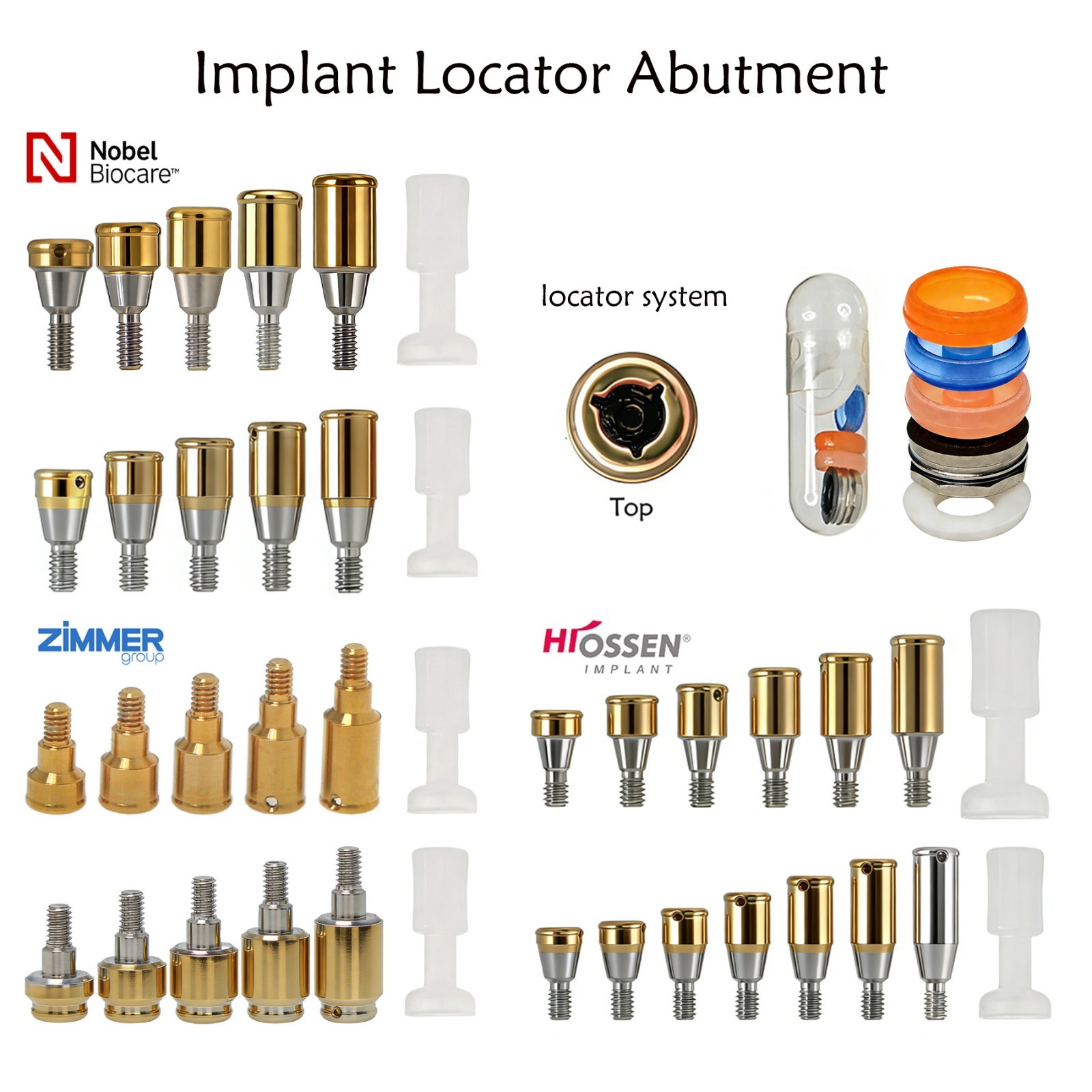 Dental Zest Locator Overdenture Abutment & Accessories for Multi Implant Systems