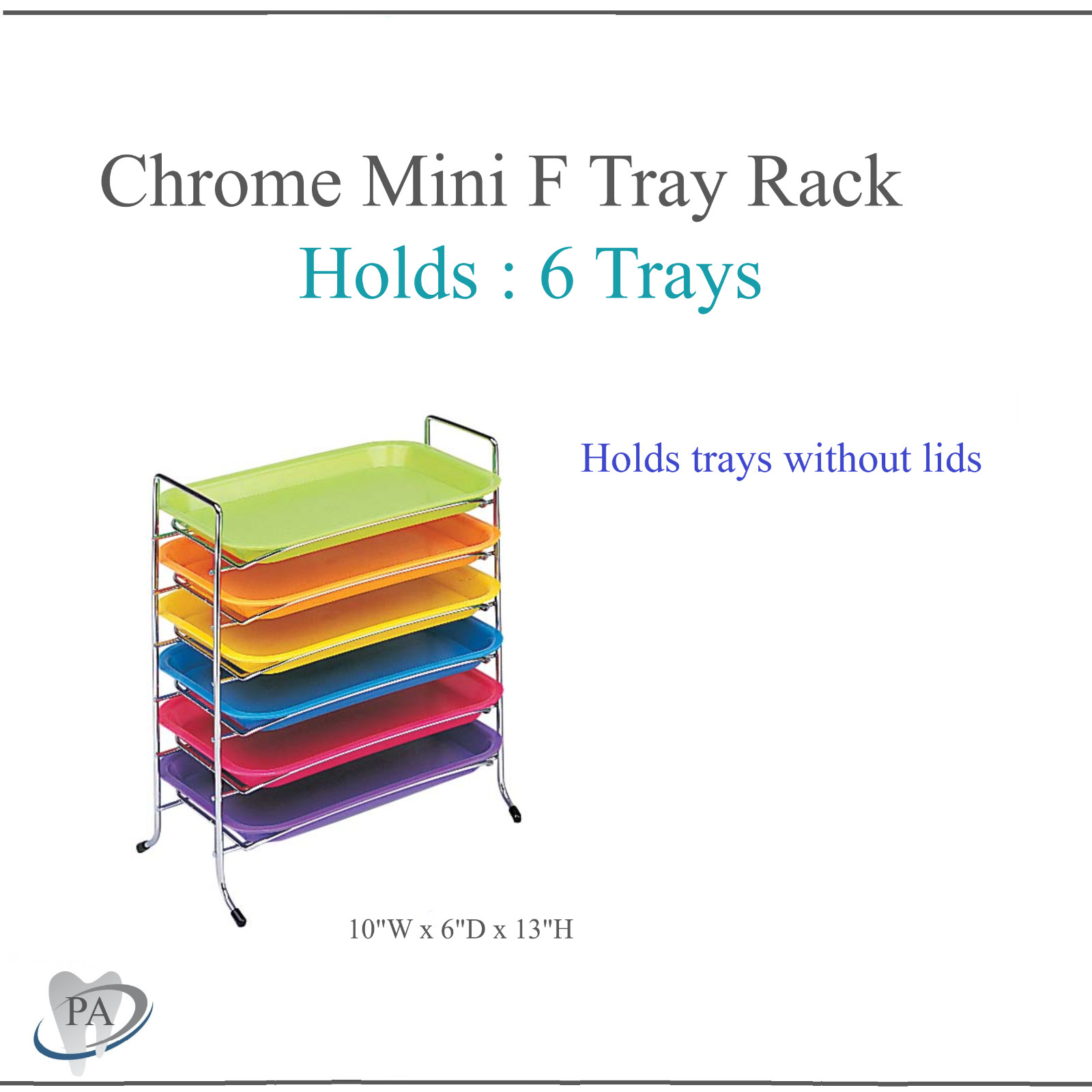 Dental Medical Chrome Steel Instrument Tray Rack for Size F” Mini Tray Rack Lids