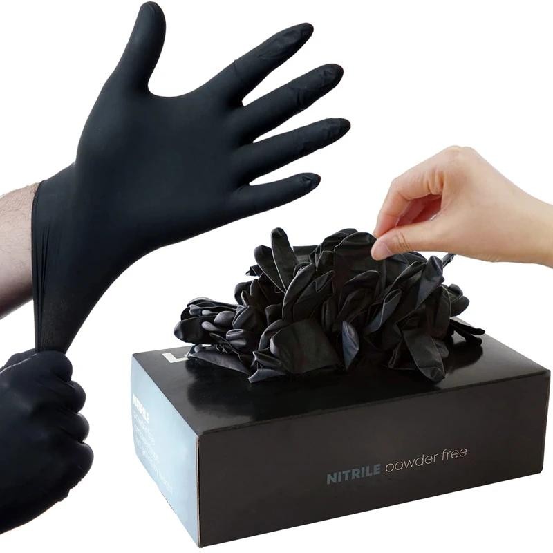 10/20/50/100pcs Black Nitrile Disposable Gloves for Work Latex Free Home Cleanin
