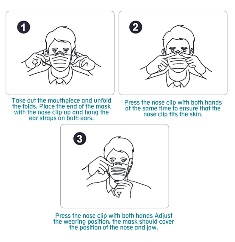 50PCS 3 Layers Disposable Face Masks Breathable Blue Elastic Earloop Safety Mask