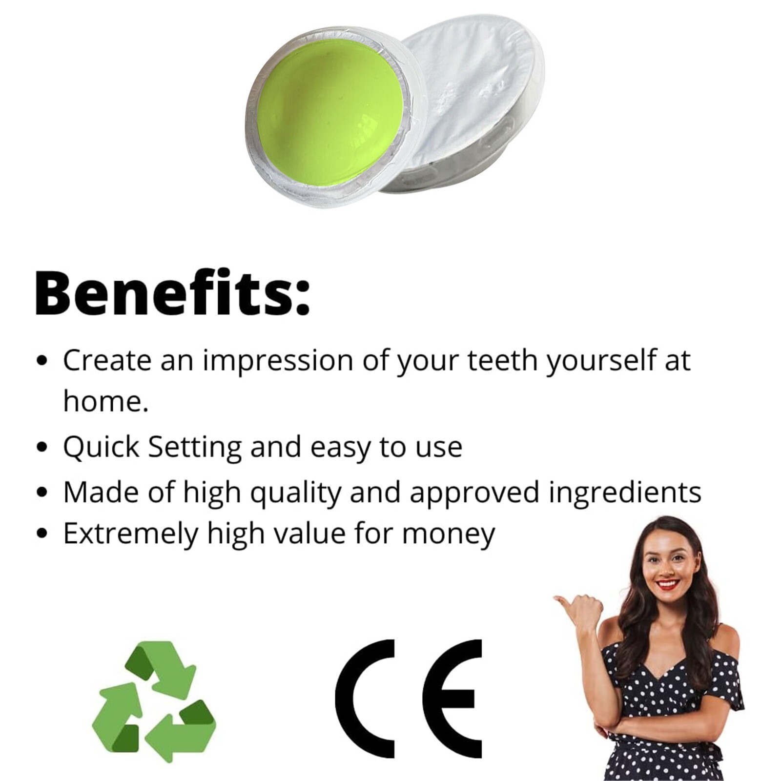 Dental Hydrophilic Firmer Teeth Impression Putty Silicon Material Set of 5