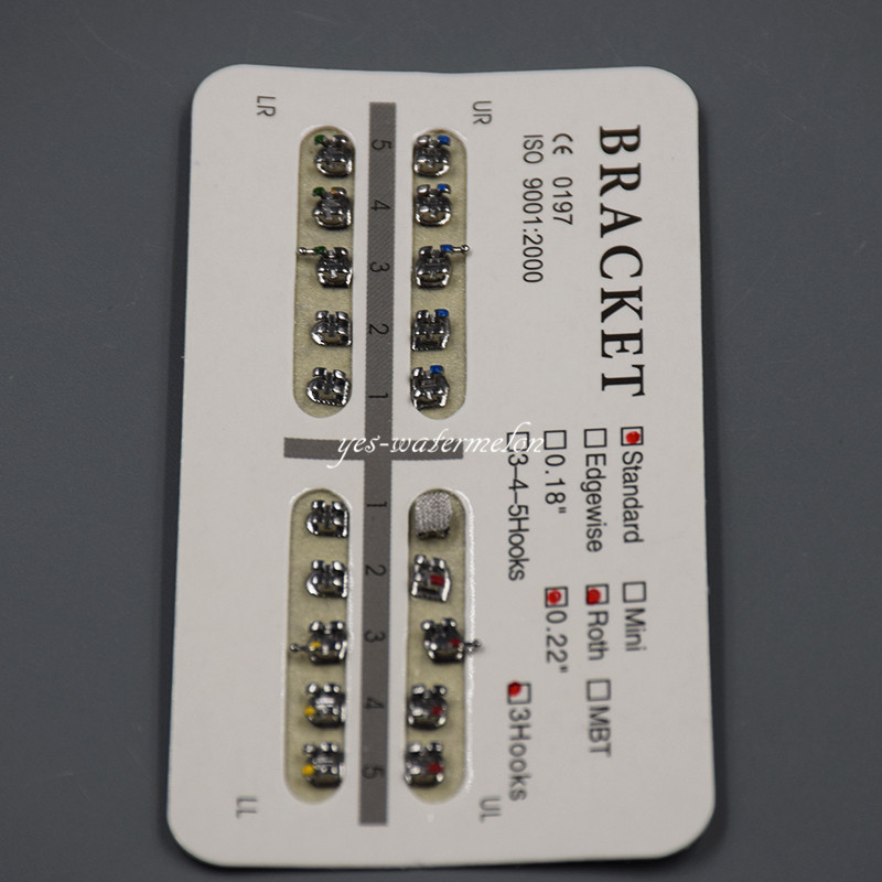 20 Pcs/Pack Dental Orthodontic Metal Bracket Brace Standard Roth.022 Hooks 3