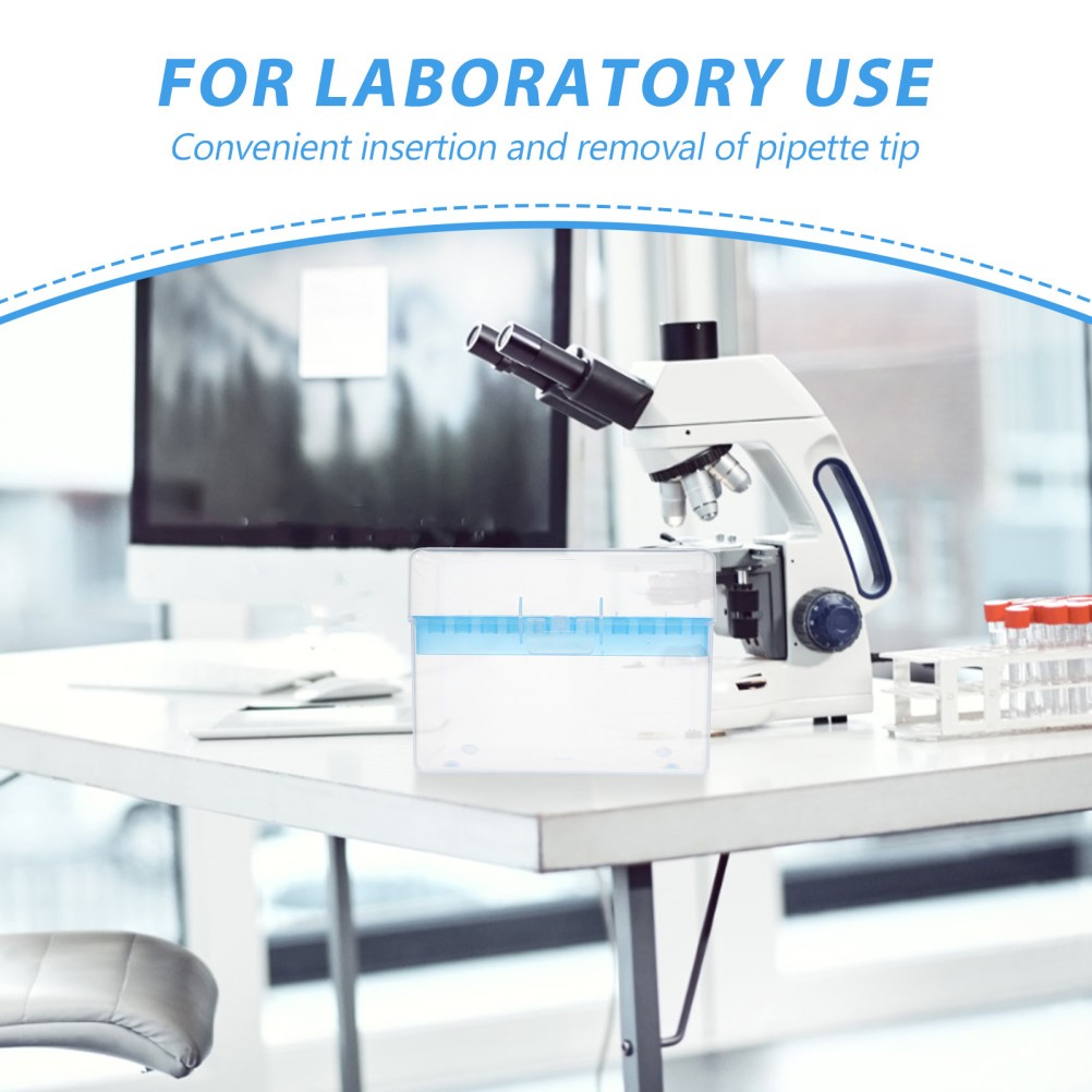 Durable Rectangular Pipette Pipettor Tip Box 100 Positions for Laboratory Use