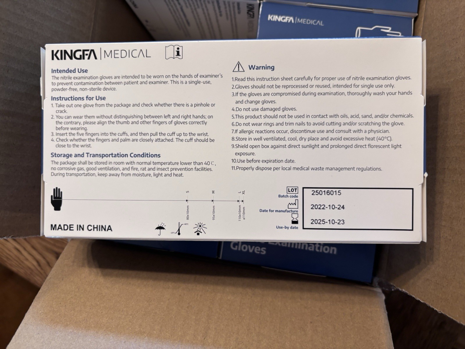 Kingfa Medical Powder free Nitrile Gloves Small 1 case