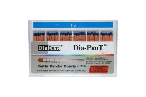 DiaDent Tapered Dia-PRO T Gutta Percha Points ML.029 All Sizes 60/Box