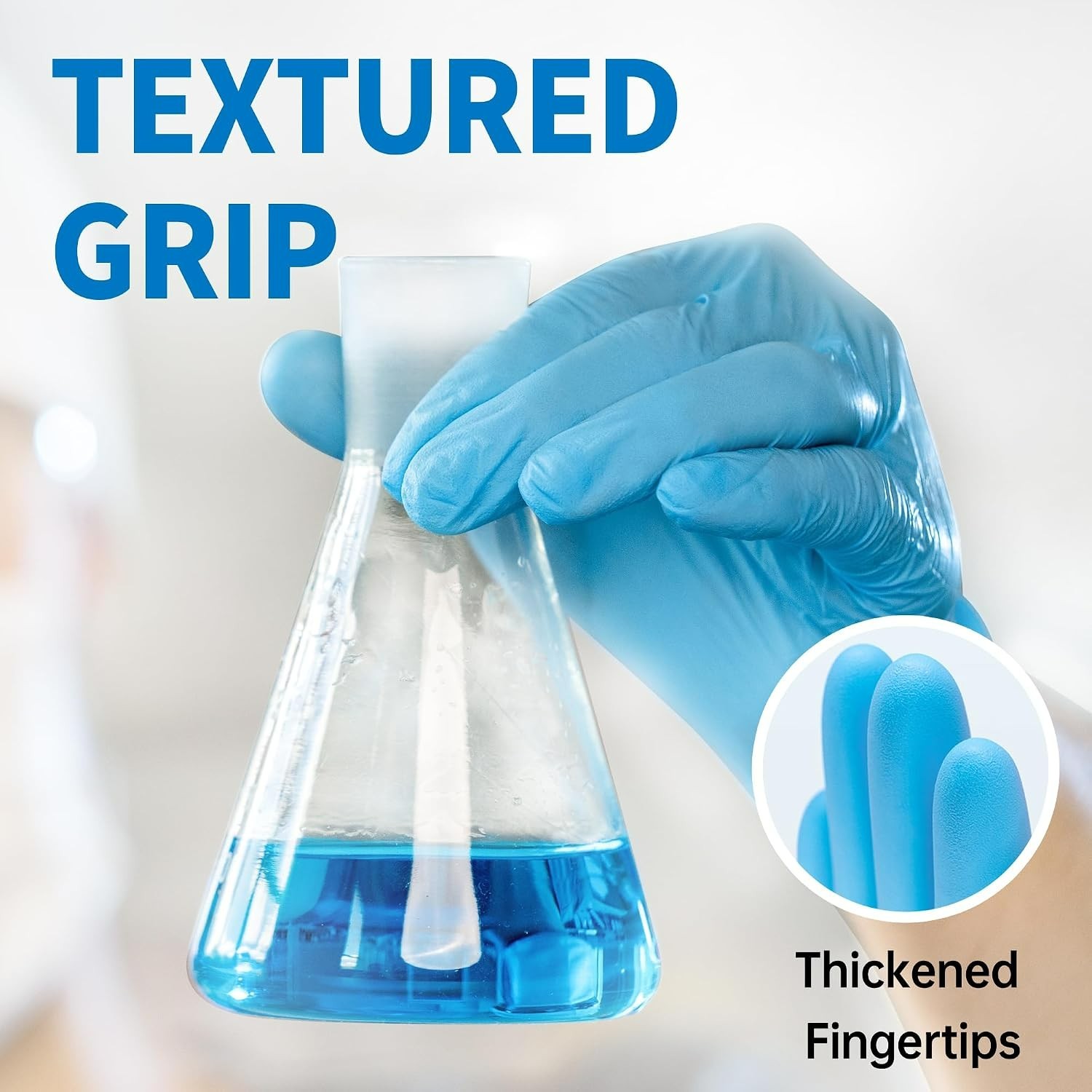 Blue Nitrile Disposable Exam Gloves – 4.5 Mil, 100 Count, Latex-Free & Food-Safe