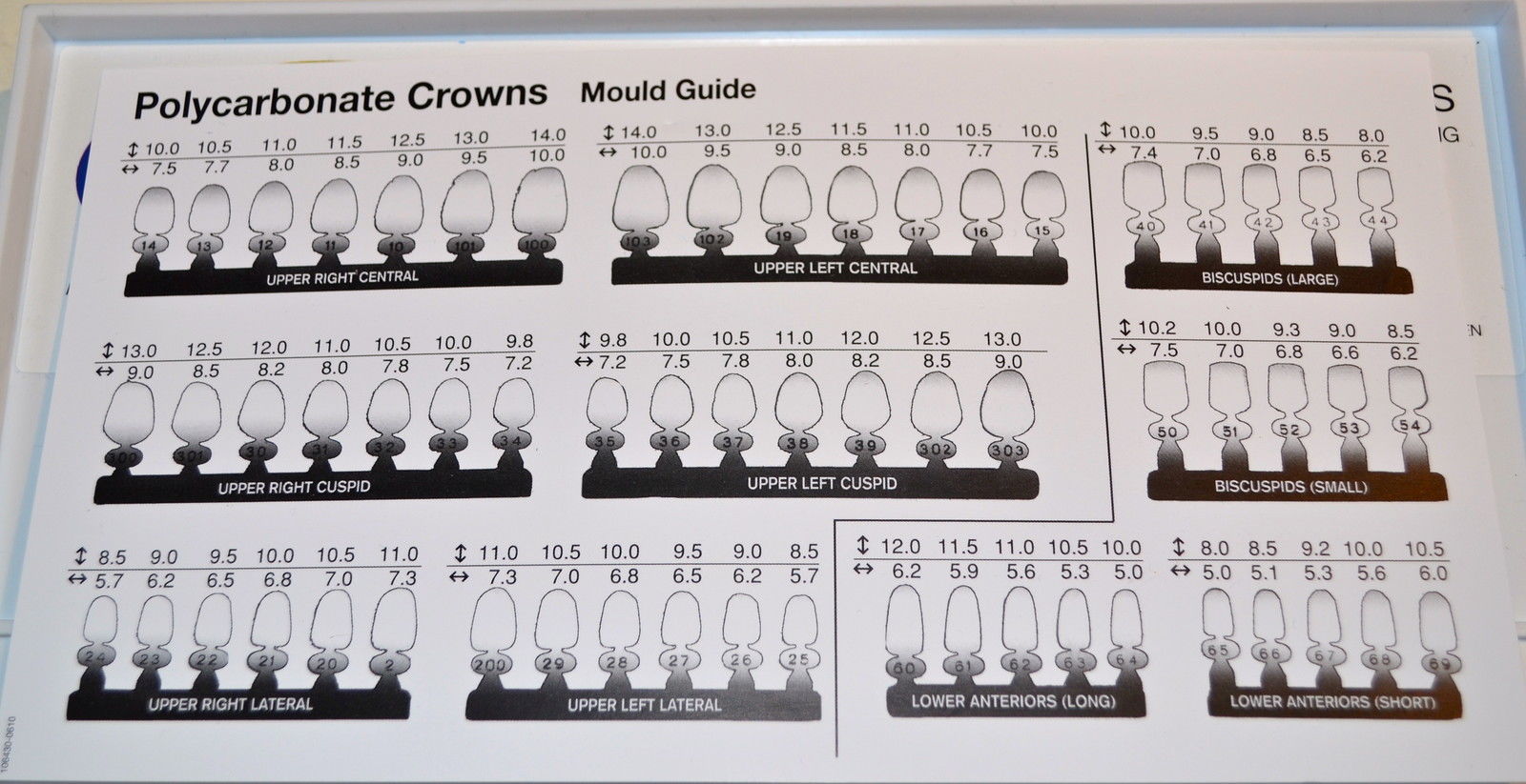 Dental Polycarbonate Temporary Crowns 5 pcs #51