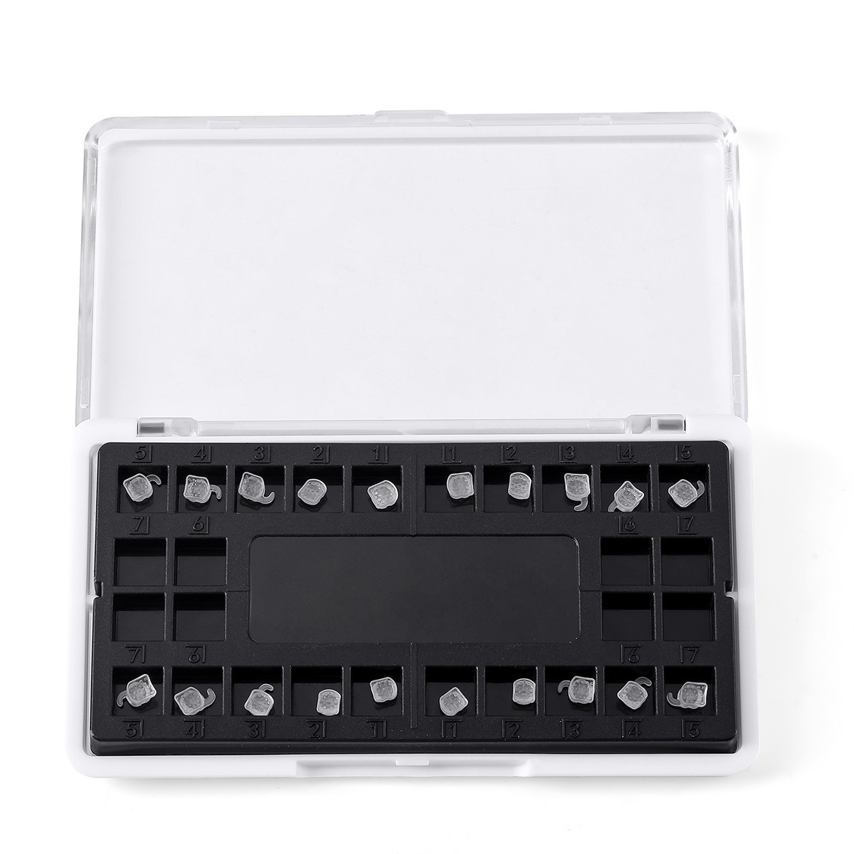 Mid-axis Dental Orthodontic Ceramic Clear Braces Brackets Roth 0.022 Hooks 345