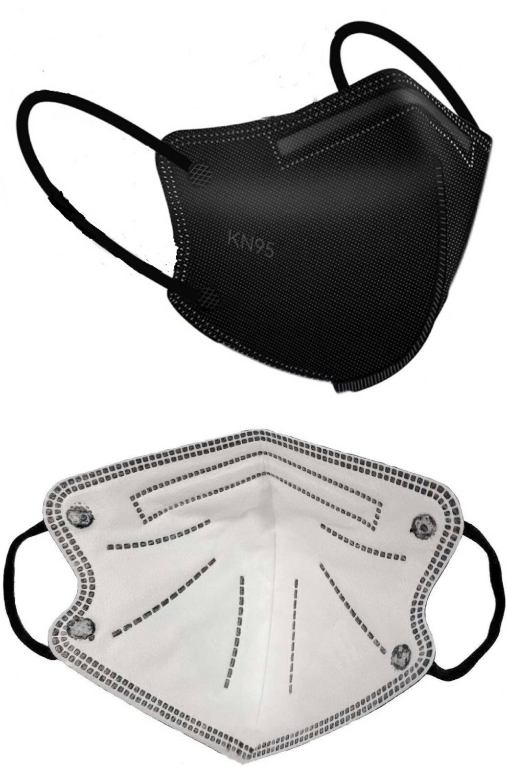 10/100 Pcs Black KN95 Protective 5 Layer Face Mask BFE 95% Disposable Kids Masks