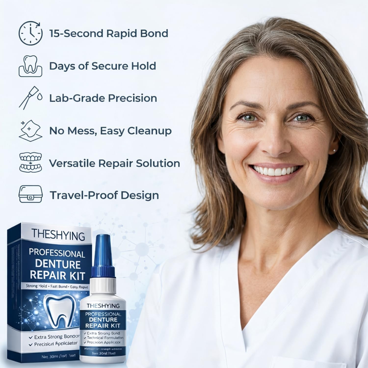 Professional Dental Lab Instant Bonding Glue for Dentures & Repairs – Fast-Setti