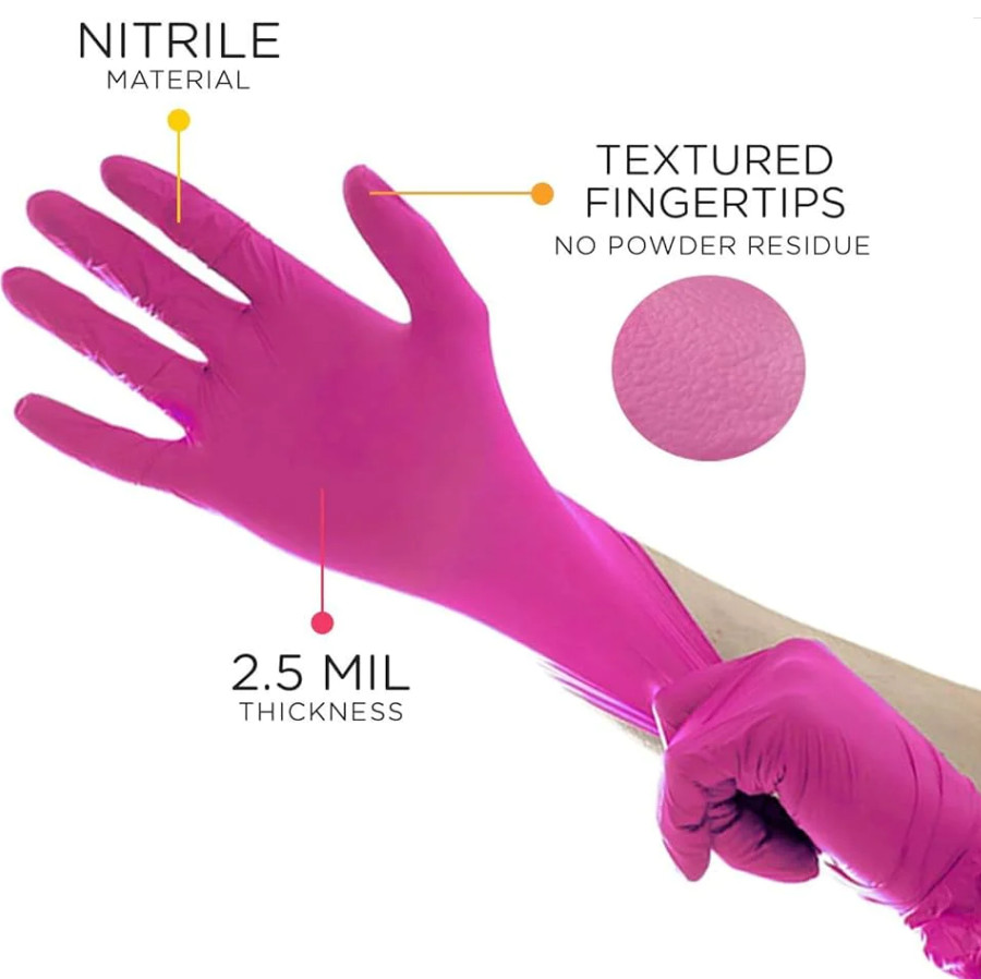 2000 Extra Small Pink Nitrile Exam Gloves Aurelia Blush Latex Powder Free XS