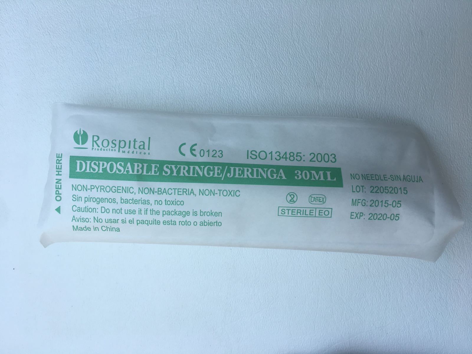 5 30cc Syringe Only with Luer Lock Tip Sterile Disposable Latex Free 30ml NEW
