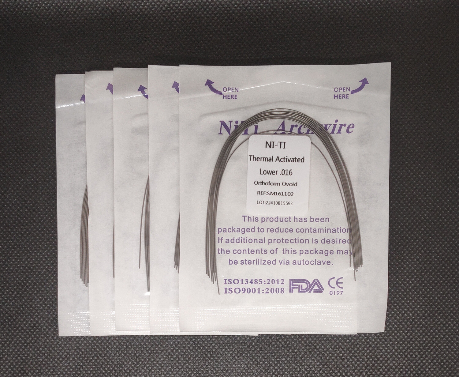 Dental Orthodontic Thermal Activated Niti Wires Round Arch Wires Ovoid Form