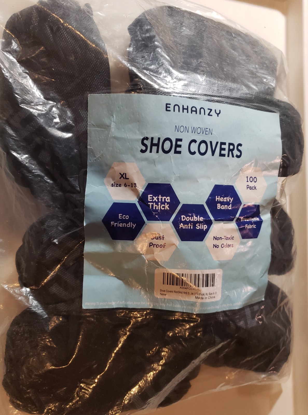 100Pc XL Disposable Shoe Covers Non Slip Reusable Indoor Boot Covers
