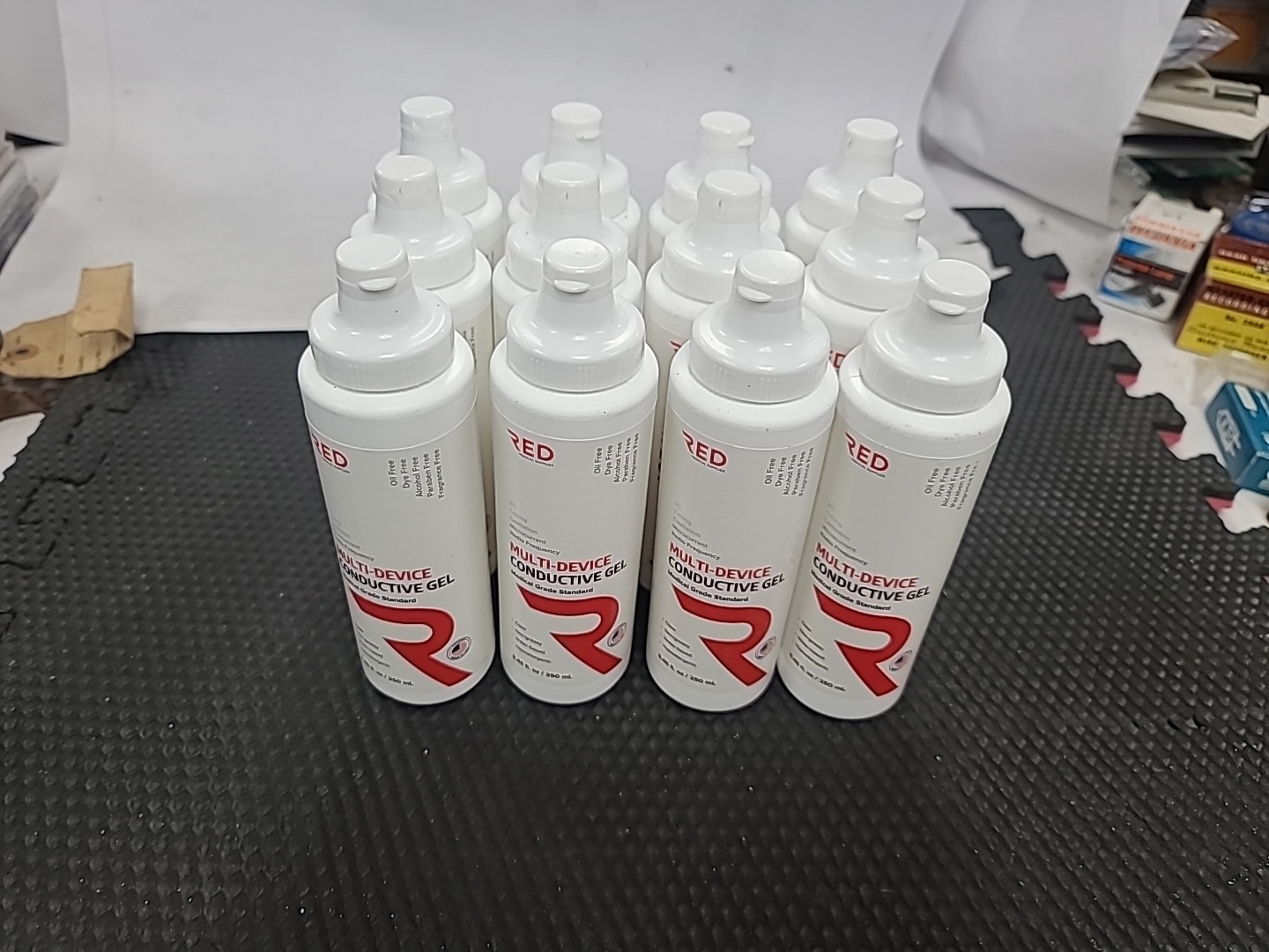 Red Conductive Ultrasound Gel Medium Viscosity Blue 250ml Set Of 12 Bottles