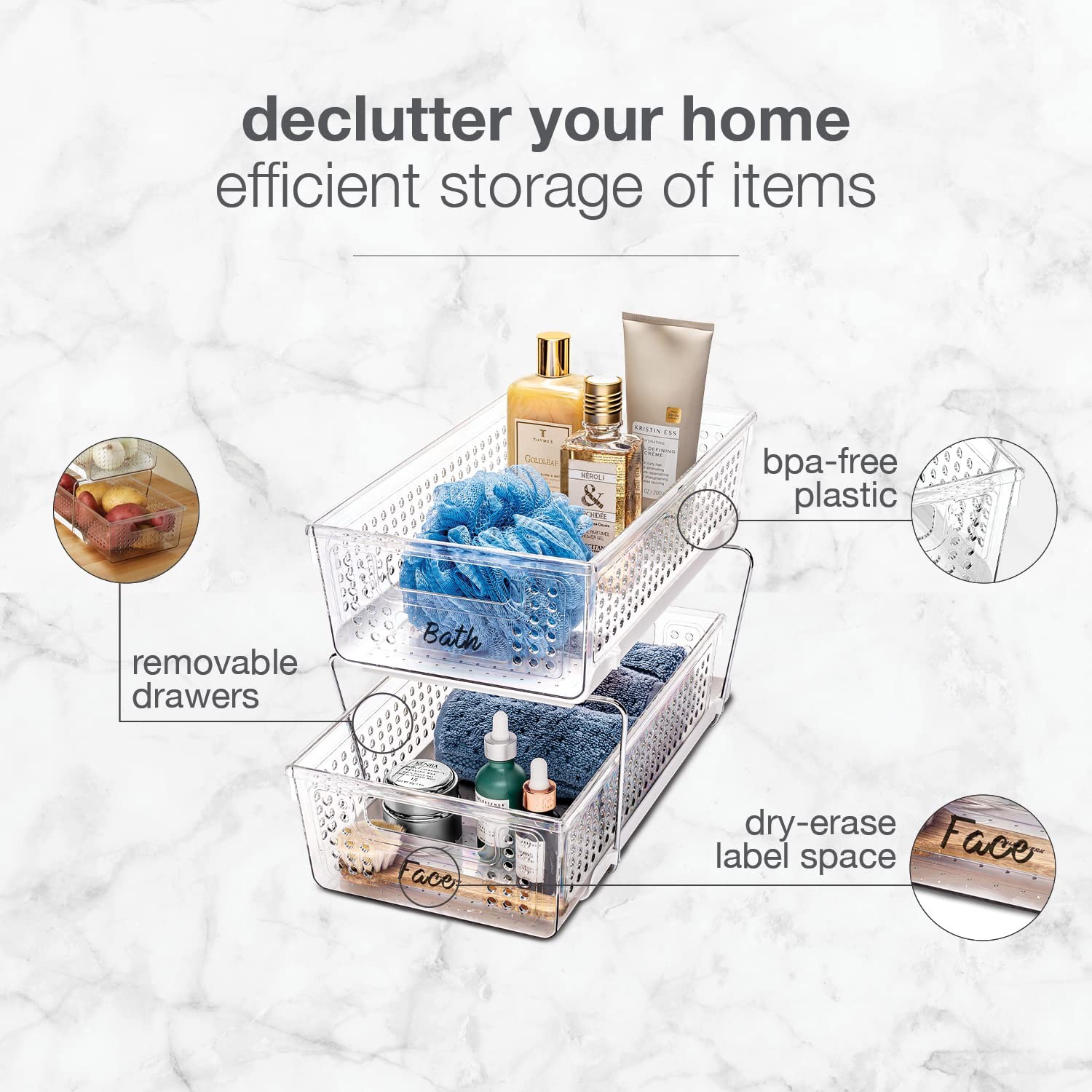 madesmart 2 Tier Organizer Under Cabinet Storage Pull Out Sliding Drawers Cleani