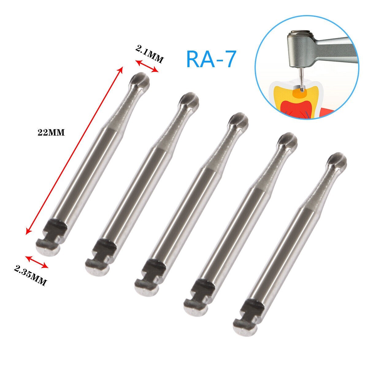 Dental Round Latch Carbide Bur RA 1 2 3 4 5 6 7 8 For Slow Speed 5Pcs/Box