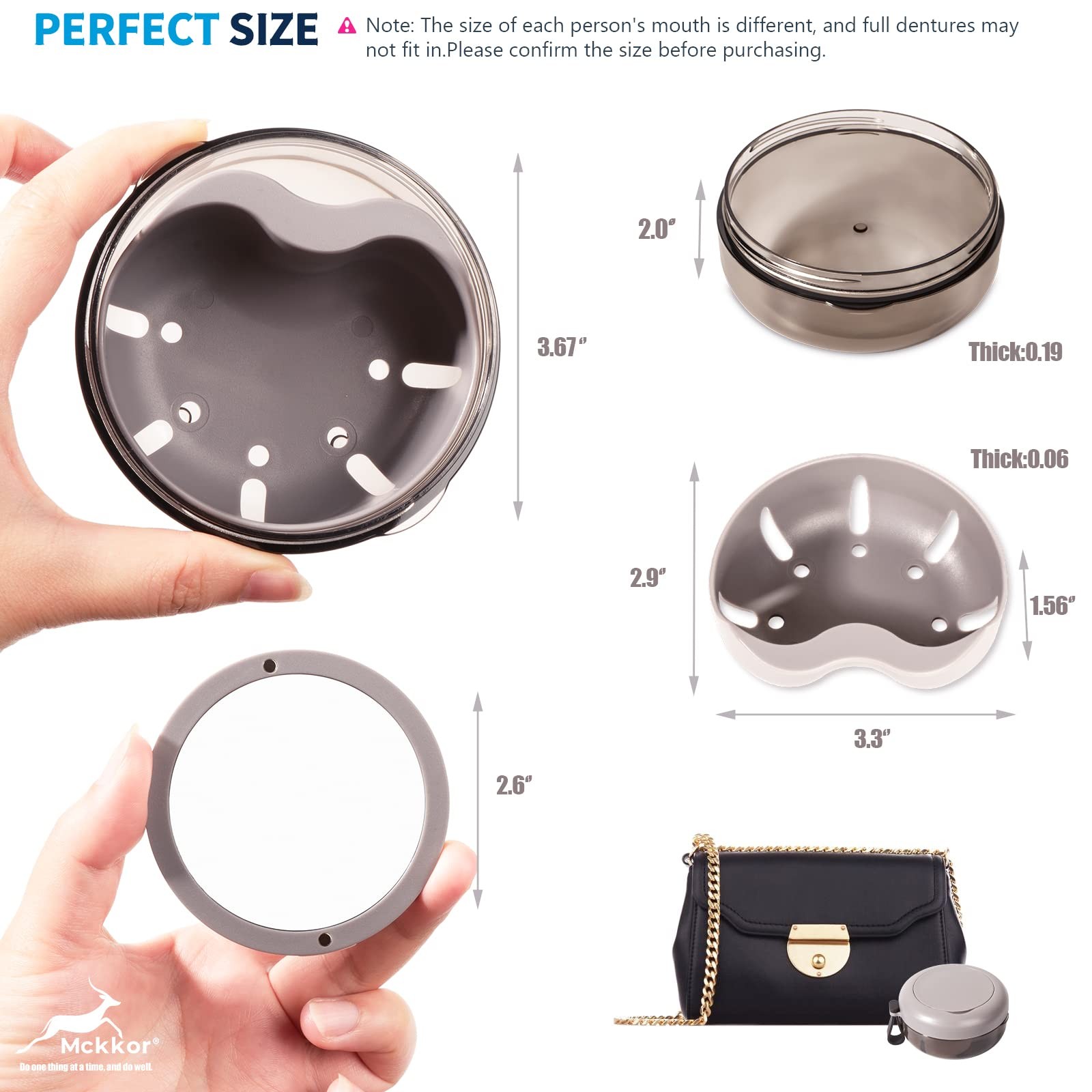 Denture Case, Definitely No-Leak Portable Retainer Case Denture Bath Box for Tra
