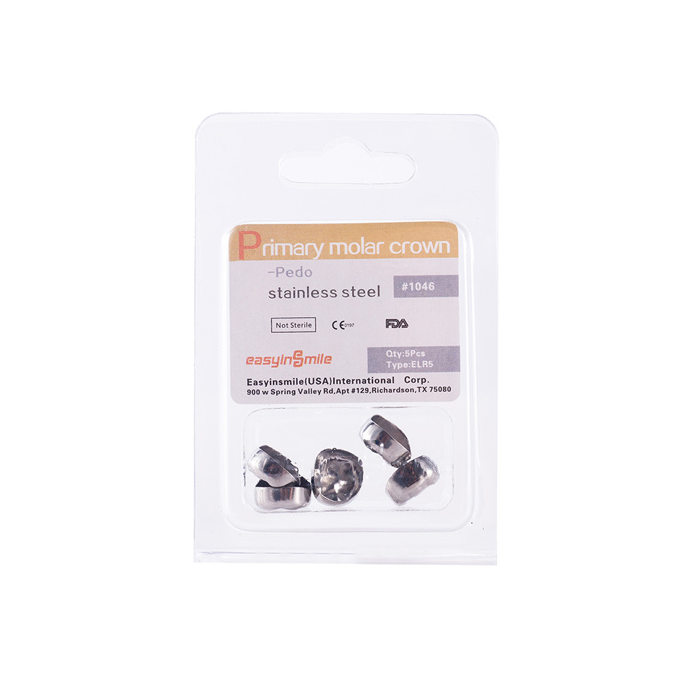 Dental Kids Crown Primary Molar Pediatric Stainless Steel Crown EASYINSMILE 5Pcs